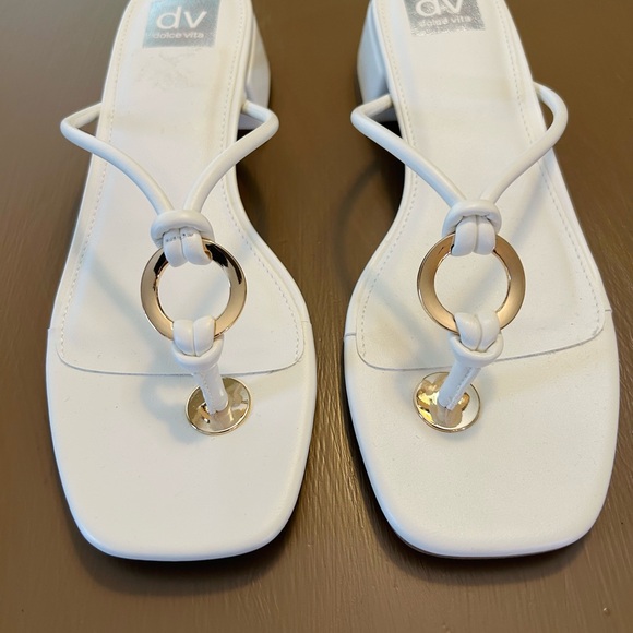 DV by Dolce Vita Ivory Sandals with Gold Accents - Picture 2 of 4
